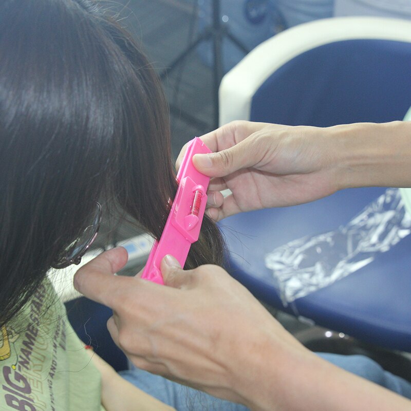 2pcs/set Fashion DIY Professional Bangs Hairtail Ruler Hair Cutting Clip Comb Hairstyle Typing Trim Tool Bangs Ruler Set - Hye Beauty