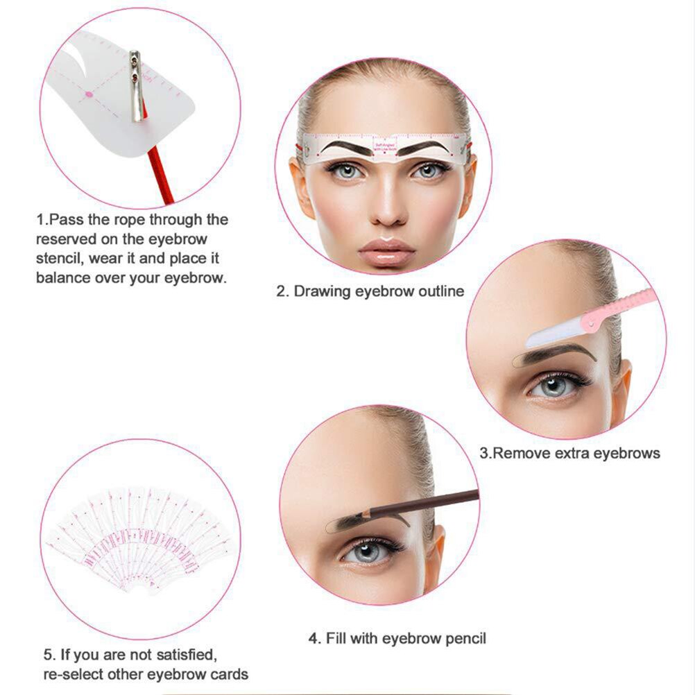 Grooming Shaping Balanced Template Eyebrow Makeup 8 In1 Magic Eye Brow Class Drawing Guide Eyebrow Stencil Card Template Helper - Hye Beauty