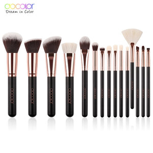 Docolor Makeup Brushes Professional Natural Make Up Brushes Set Foundation Powder Contour Eyes Blending Beauty Cosmetic Brushes - Hye Beauty