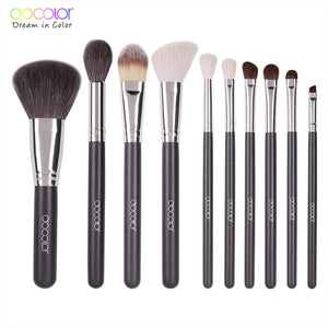 Docolor Makeup Brushes Professional Natural Make Up Brushes Set Foundation Powder Contour Eyes Blending Beauty Cosmetic Brushes - Hye Beauty