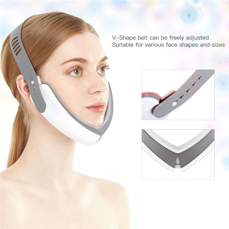 LED Photon Therapy V-Shape Slimming Face Massager Vibration