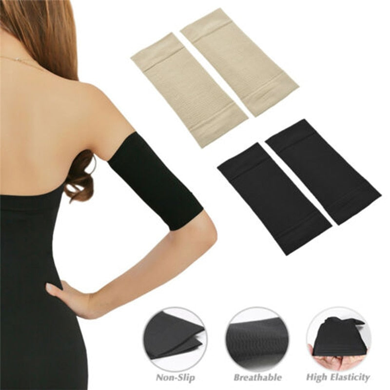 Women Elastic Compression Arm Shaping Sleeves Slimming Arm Shaperwear mangas para brazo Weight Loss Elbow Massager Arm Wraps - Hye Beauty